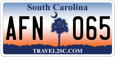SC license plate AFN065