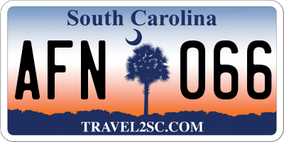 SC license plate AFN066