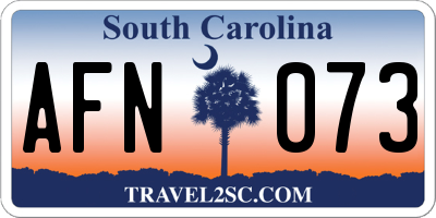 SC license plate AFN073