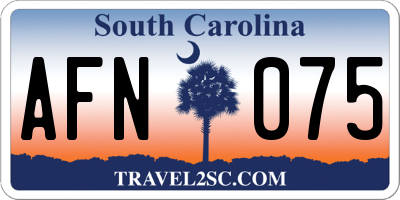 SC license plate AFN075