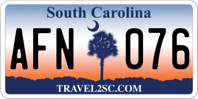 SC license plate AFN076