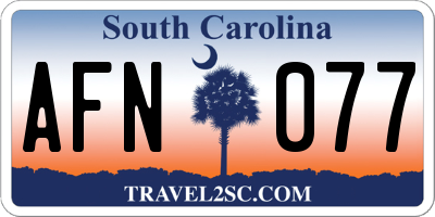SC license plate AFN077