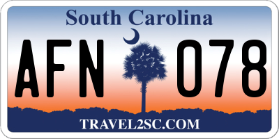 SC license plate AFN078