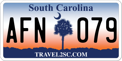 SC license plate AFN079