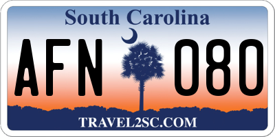 SC license plate AFN080