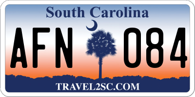 SC license plate AFN084