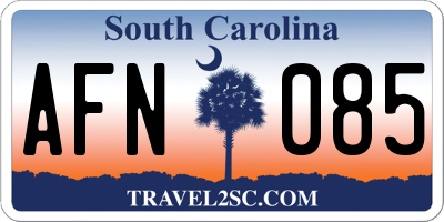 SC license plate AFN085
