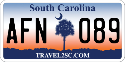 SC license plate AFN089