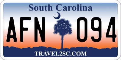 SC license plate AFN094