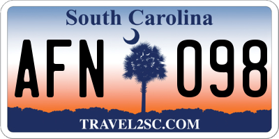 SC license plate AFN098