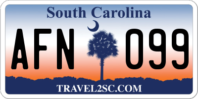 SC license plate AFN099