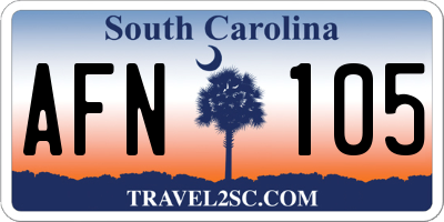 SC license plate AFN105