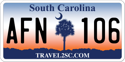 SC license plate AFN106