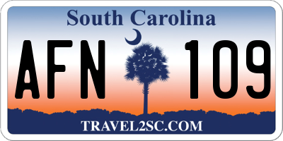SC license plate AFN109