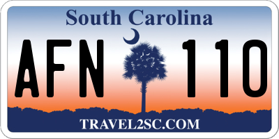 SC license plate AFN110