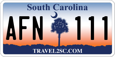 SC license plate AFN111