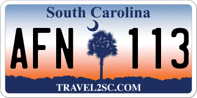 SC license plate AFN113