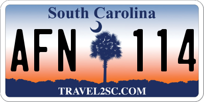 SC license plate AFN114