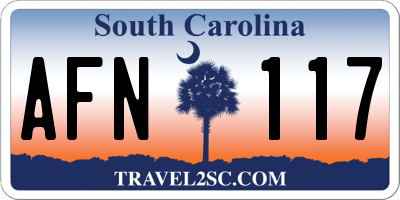 SC license plate AFN117