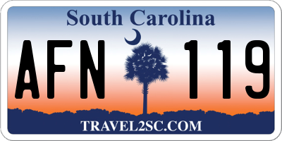 SC license plate AFN119