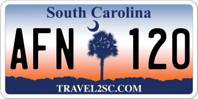 SC license plate AFN120