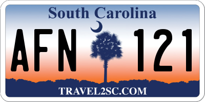 SC license plate AFN121