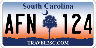 SC license plate AFN124