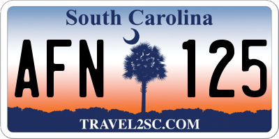 SC license plate AFN125