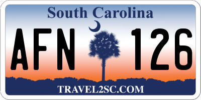SC license plate AFN126