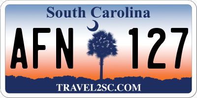 SC license plate AFN127