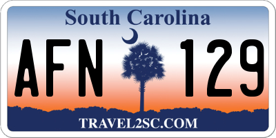 SC license plate AFN129