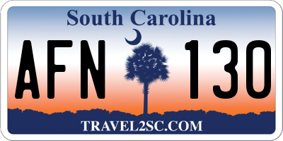SC license plate AFN130