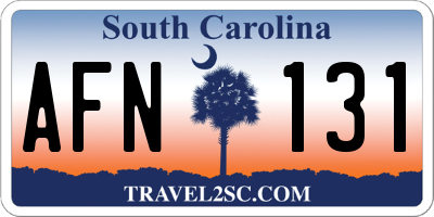 SC license plate AFN131