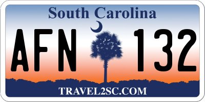 SC license plate AFN132
