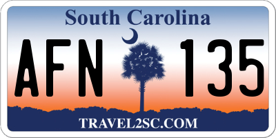 SC license plate AFN135