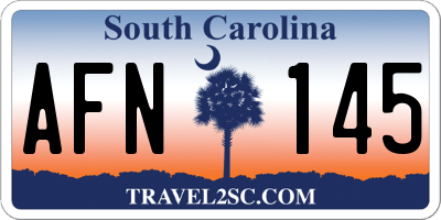 SC license plate AFN145