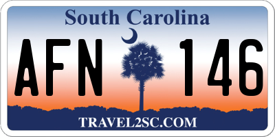 SC license plate AFN146