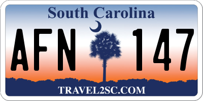 SC license plate AFN147