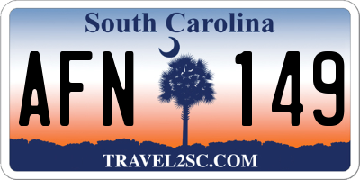 SC license plate AFN149