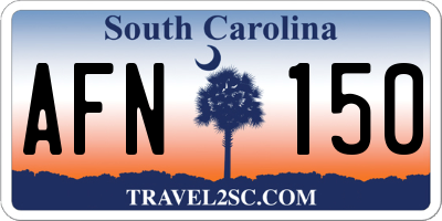 SC license plate AFN150