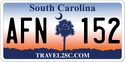 SC license plate AFN152