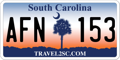 SC license plate AFN153