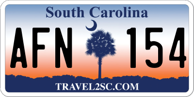 SC license plate AFN154