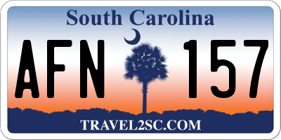 SC license plate AFN157