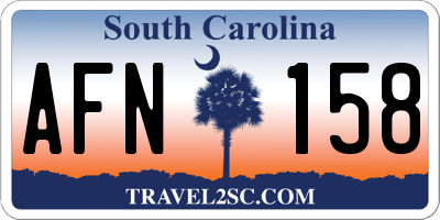 SC license plate AFN158