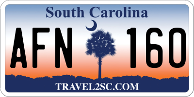 SC license plate AFN160