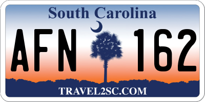 SC license plate AFN162