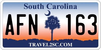 SC license plate AFN163