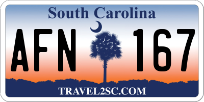 SC license plate AFN167