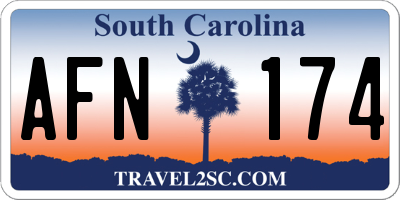 SC license plate AFN174